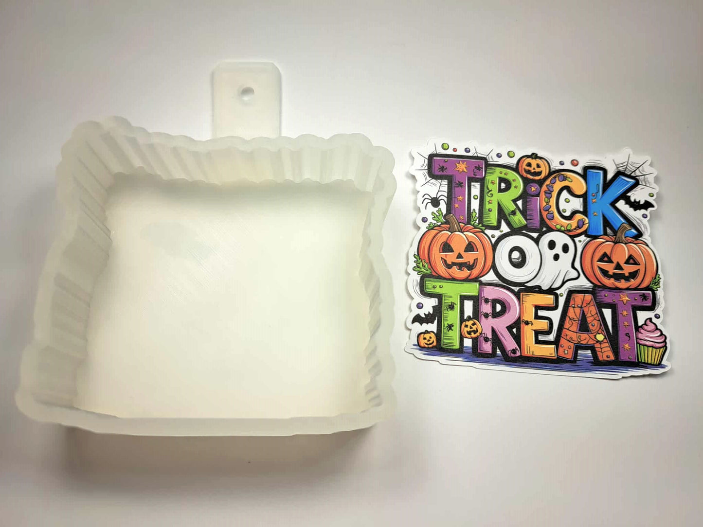 Colorful Trick or Treat Cardstock Silicone Mold, Aroma Bead Molds, Premium Cardstock Images