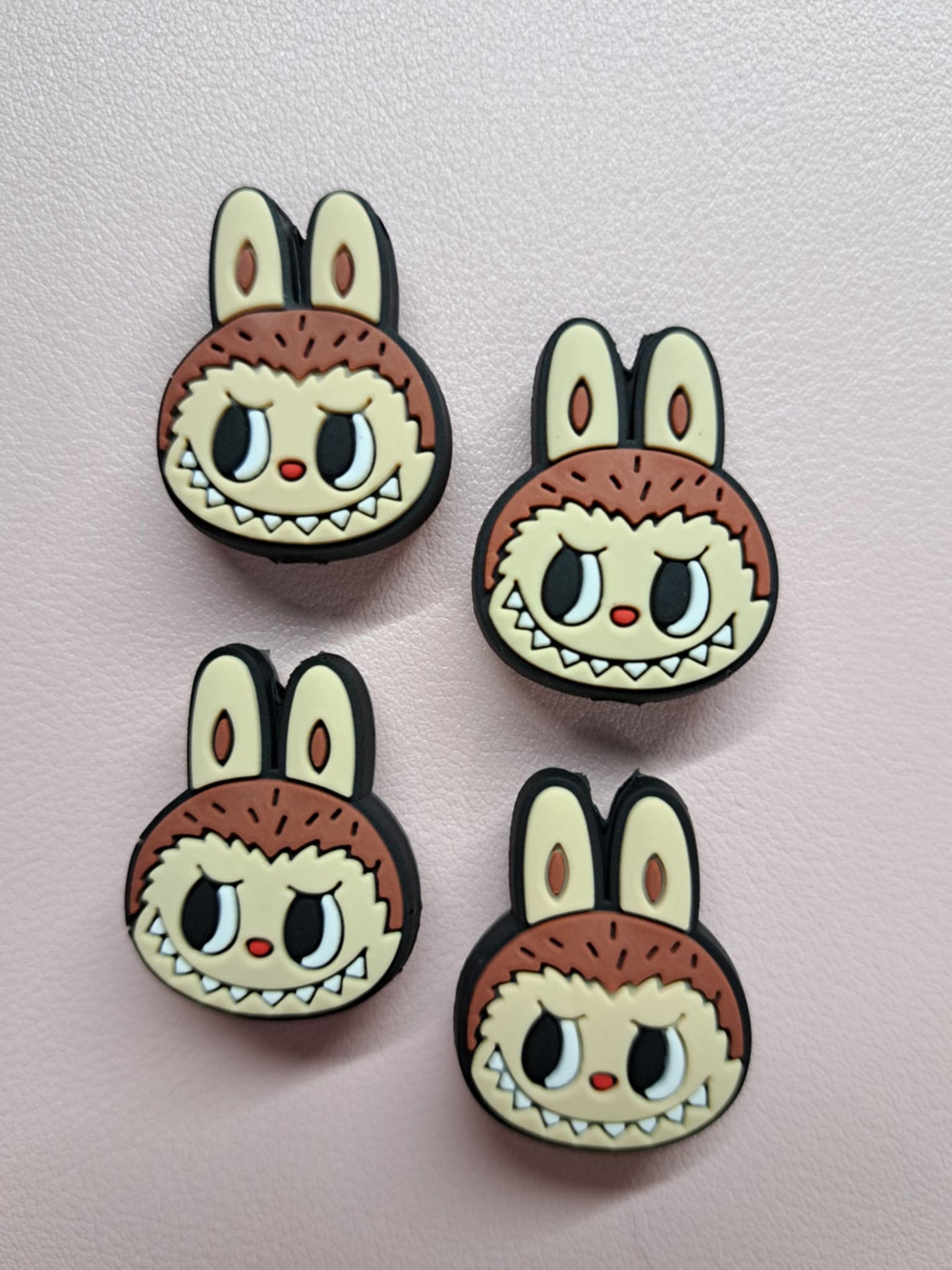 Labubu: Face Only (Dark Brown) Silicone Focal Bead