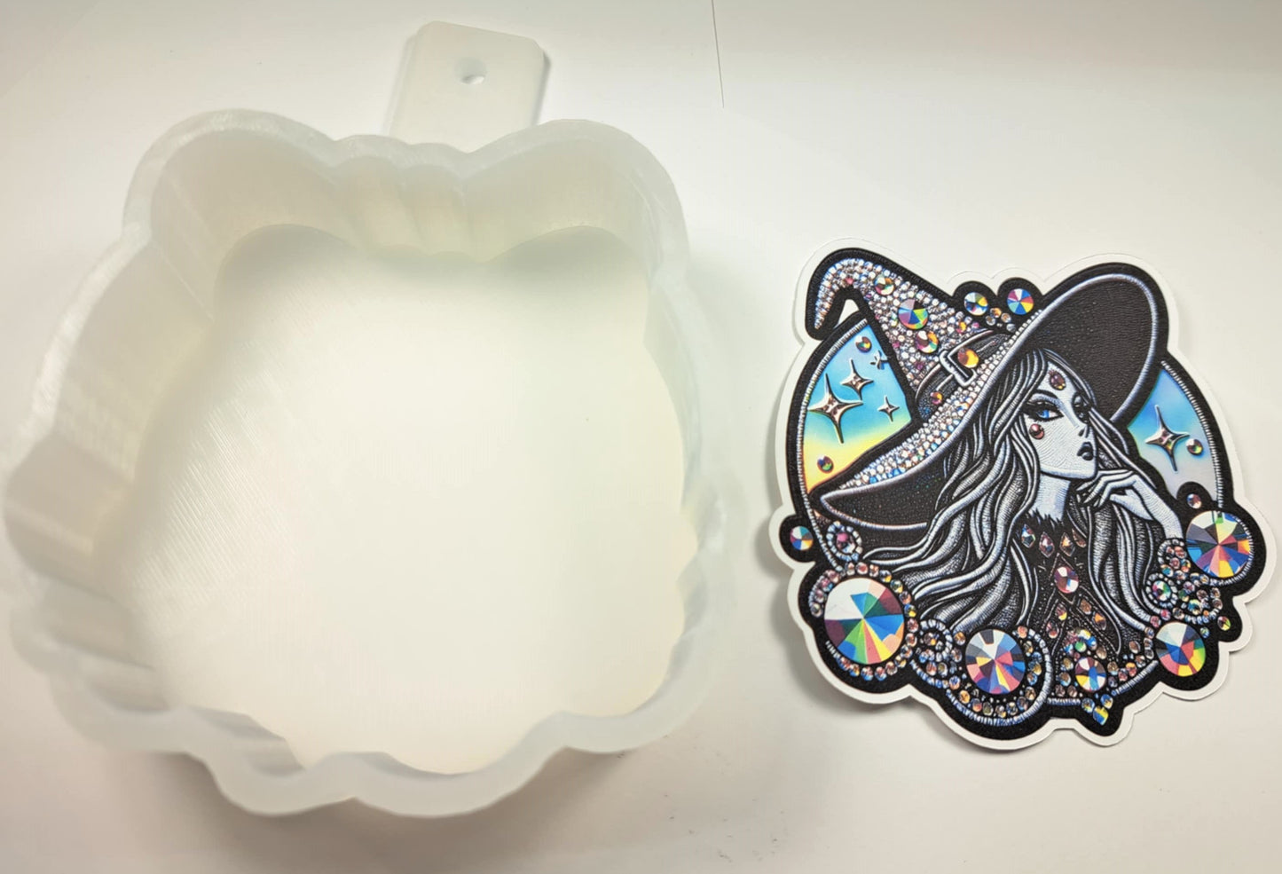 Rhinestone Witch Cardstock Silicone Mold, Aroma Bead Molds, Car Freshies, Premium Cardstock Images
