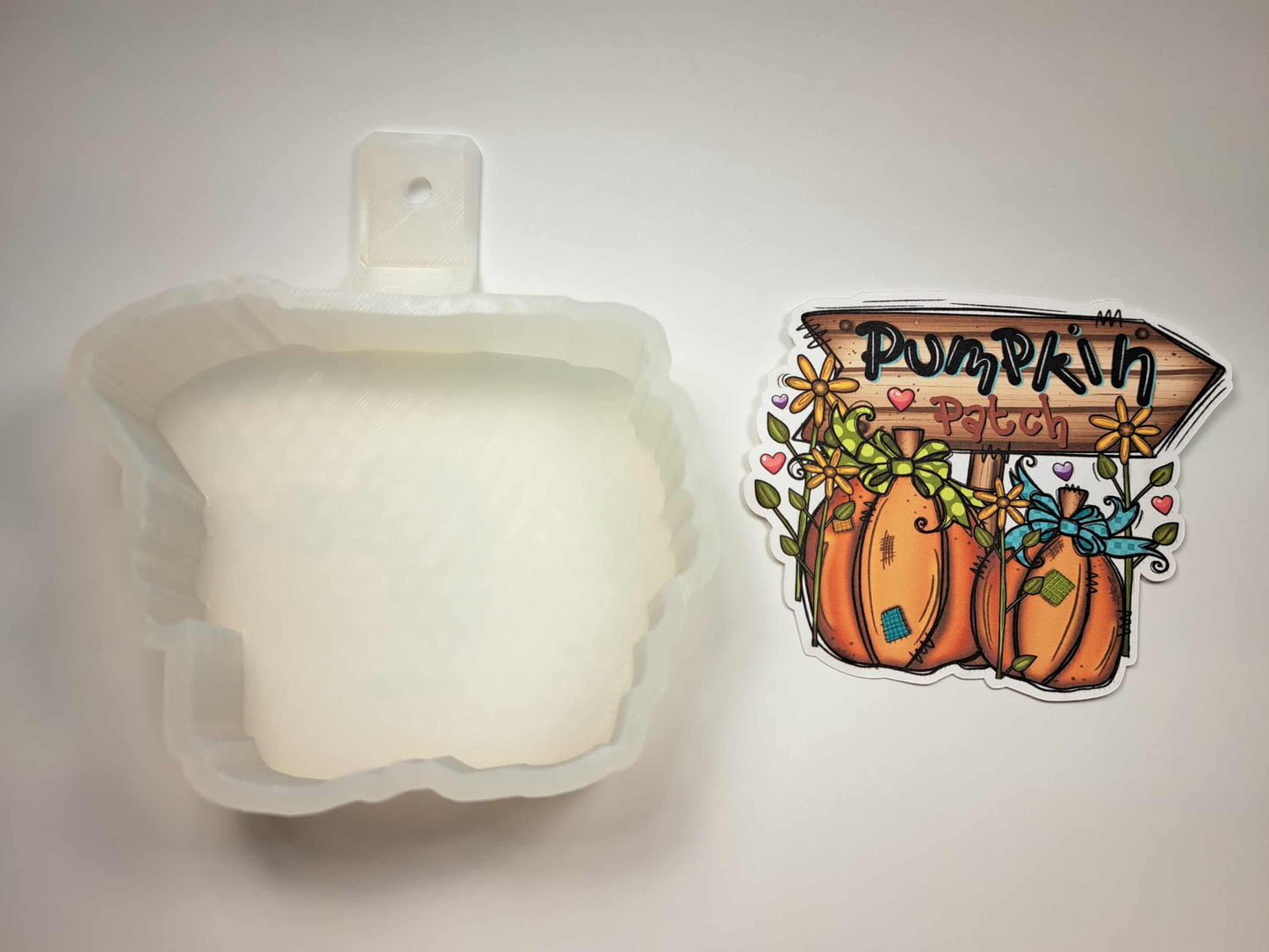 Pumpkin Patch Sign Cardstock Silicone Mold, Aroma Bead Molds, Car Freshies, Premium Cardstock Images