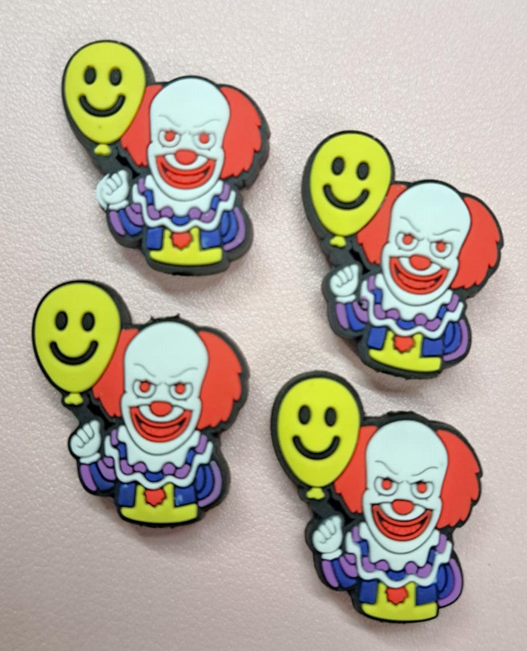 Clown Holding Yellow Smiley Face Balloon Silicone Focal Bead