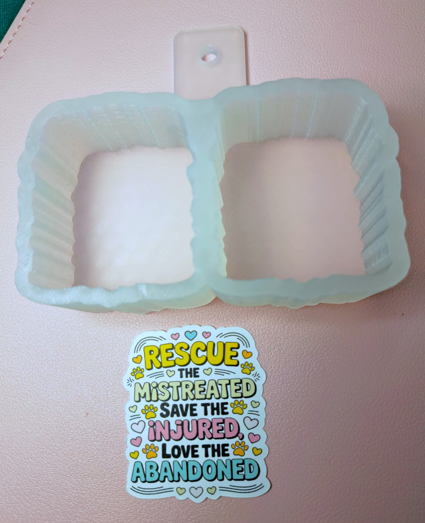 VENT CLIP: Rescue Save Love Two Cavity Small Vent Clip Size Cardstock Silicone Mold, Aroma Bead Molds, Premium Cardstock Images