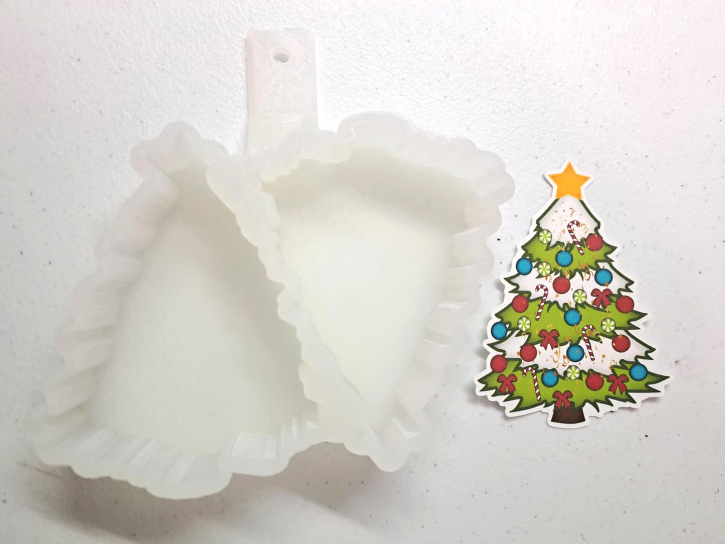 Christmas Tree Multiple Images: Dual Cavity Cardstock Silicone Mold, Aroma Bead Molds, Premium Cardstock Images