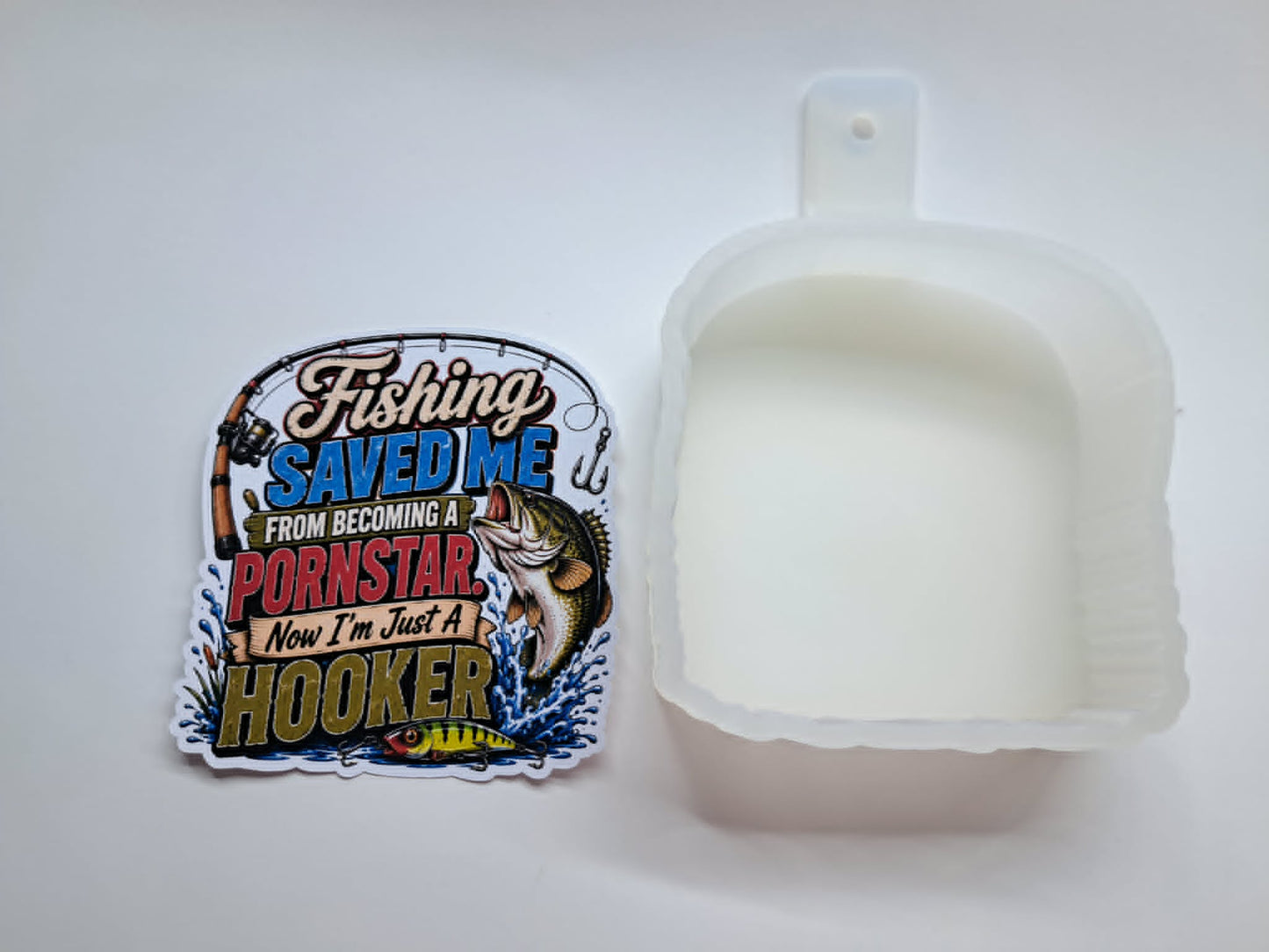 Fishing Saved Me Cardstock Silicone Mold, Aroma Bead Molds, Premium Cardstock Images