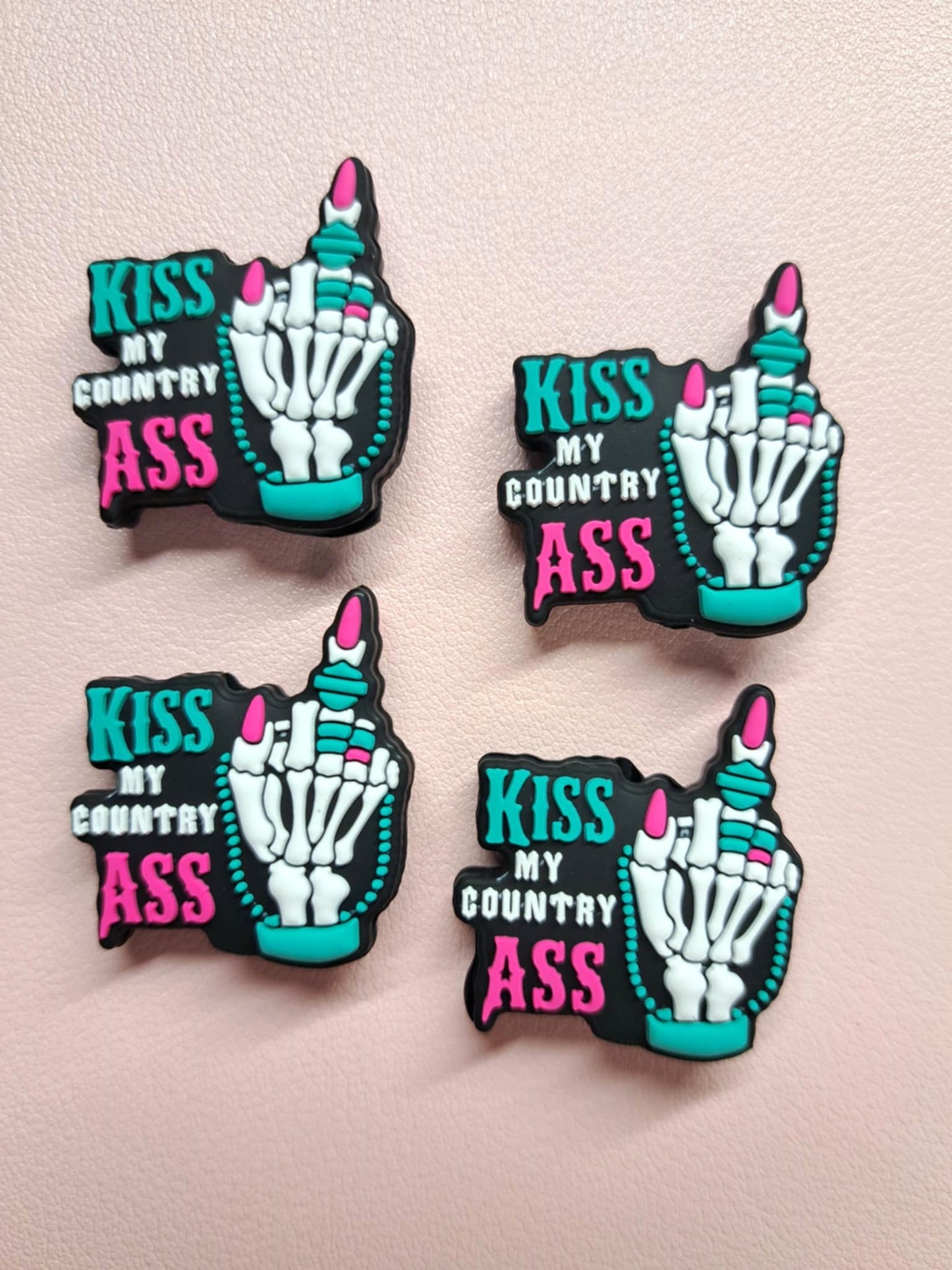 Kiss My Country Ass: Skellie Middle Finger Silicone Focal Bead