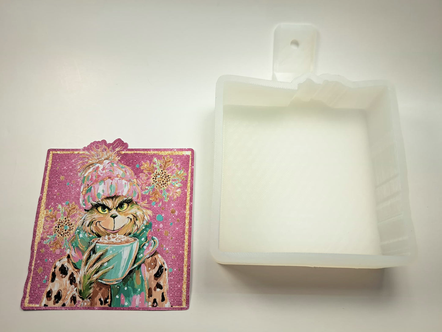 Coffee Grinch Cardstock Silicone Mold, Aroma Bead Molds, Car Freshies, Premium Cardstock Images