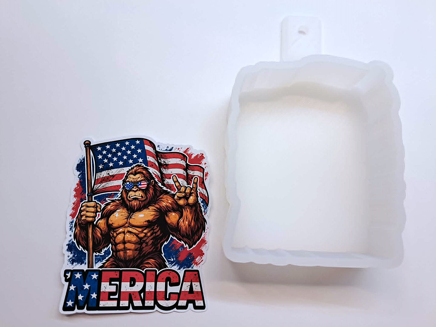 Patriotic Bigfoot Cardstock Silicone Mold, Aroma Bead Molds, Premium Cardstock Images