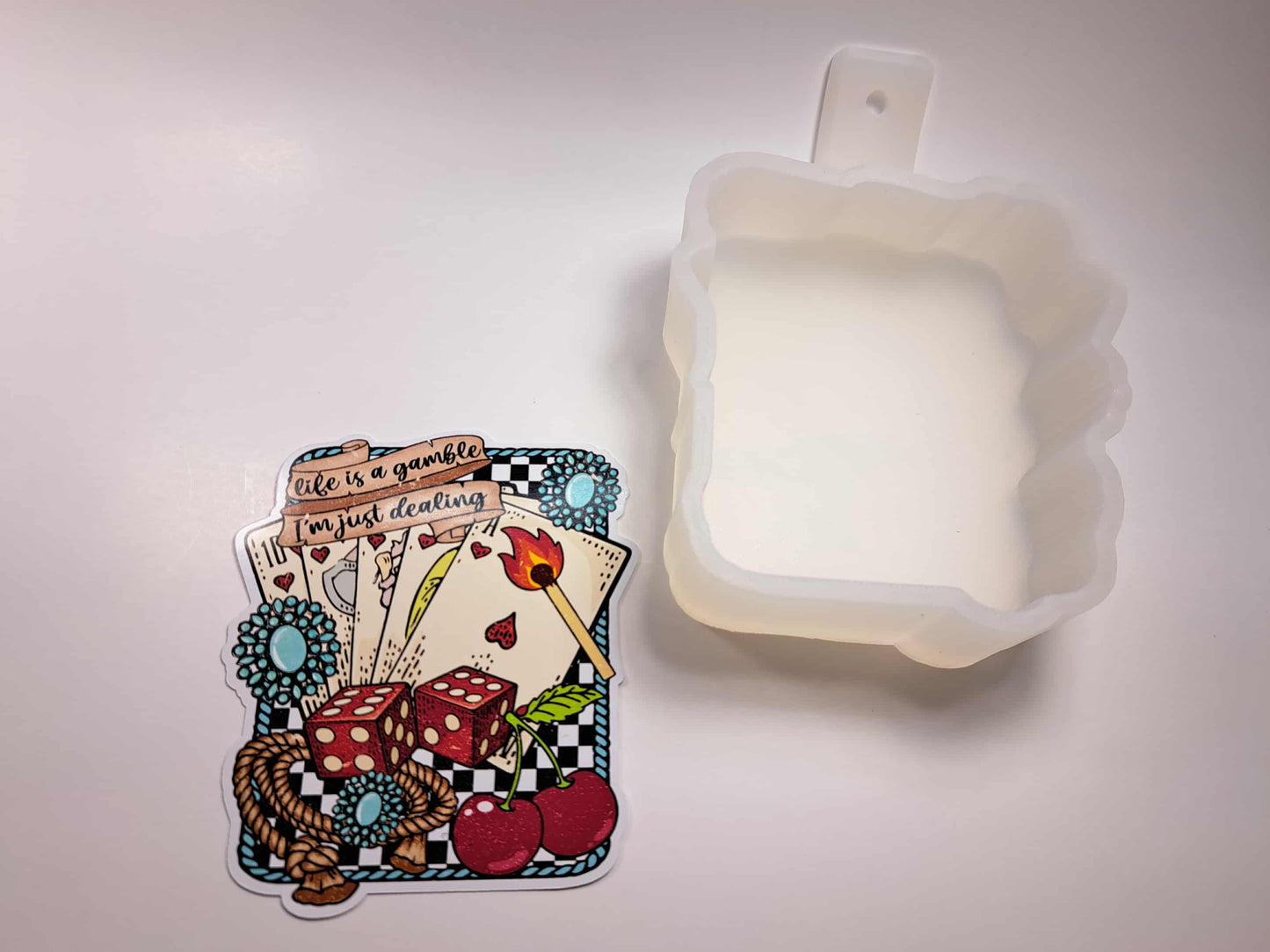 Life Is a Gamble I'm Just Dealing Cardstock Silicone Mold, Aroma Bead Molds, Premium Cardstock Images