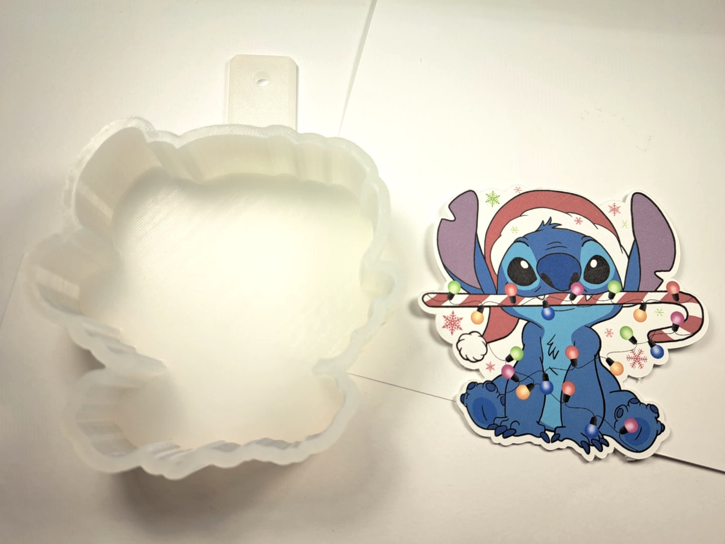 Stitch Candy Cane Christmas Cardstock Silicone Mold, Aroma Bead Molds, Premium Cardstock Images