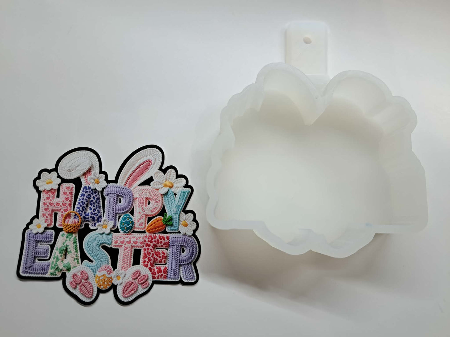 Latch Hook Happy Easter Cardstock Silicone Mold, Aroma Bead Molds, Premium Cardstock Images