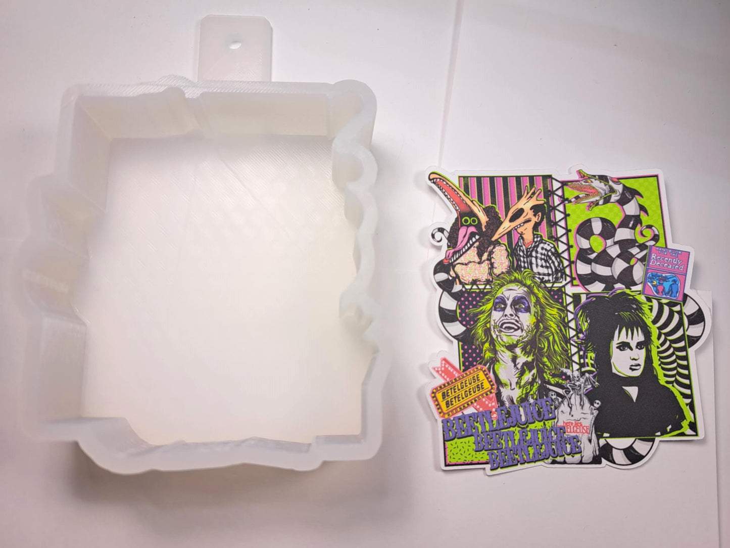 Recently Deceased Beetlejuice Cardstock Silicone Mold, Aroma Bead Molds, Premium Cardstock Images