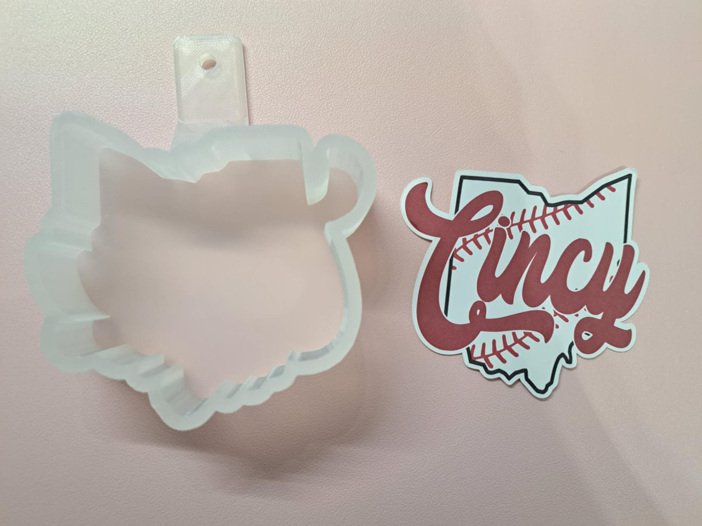 Cincinnati Cincy Ohio Baseball Cardstock Silicone Mold, Aroma Bead Molds, Premium Cardstock Images