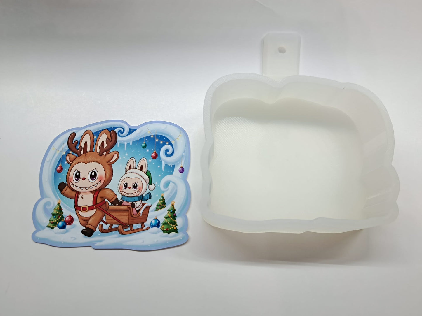 Labubu Christmas Cardstock Silicone Mold, Aroma Bead Molds, Premium Cardstock Images