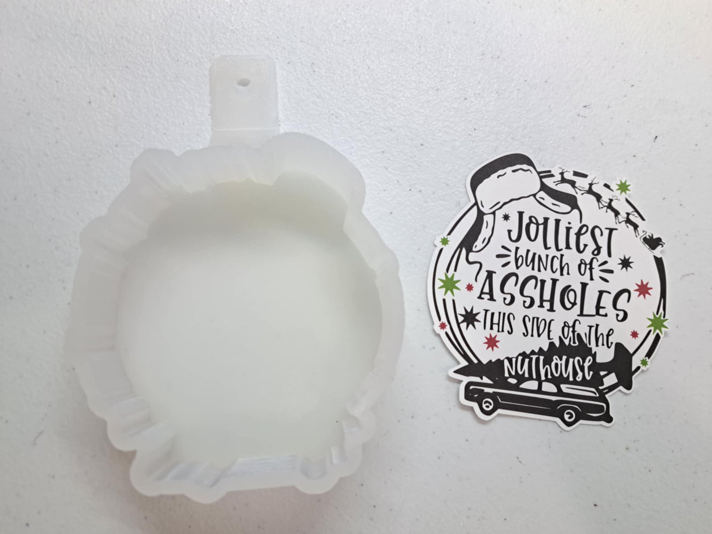 Jolliest Bunch Of Assholes This Side Of The Nuthouse Christmas Movie Inspired Cardstock Silicone Mold, Aroma Bead Molds