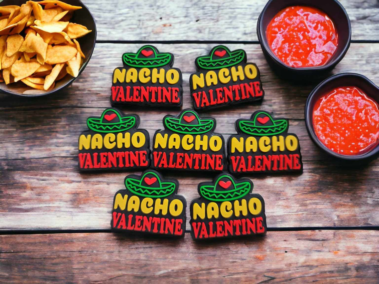 Nacho Valentine with Sombrero Hat Silicone Focal Bead - 0491