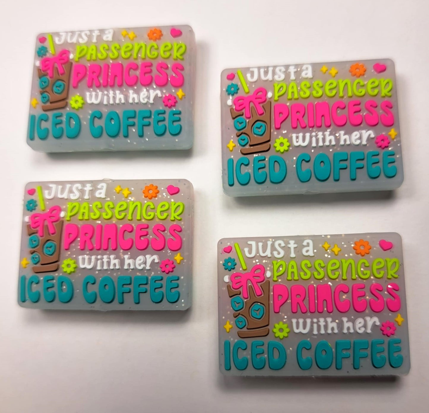 Just A Passenger Princess with Her Iced Coffee Silicone Focal Bead