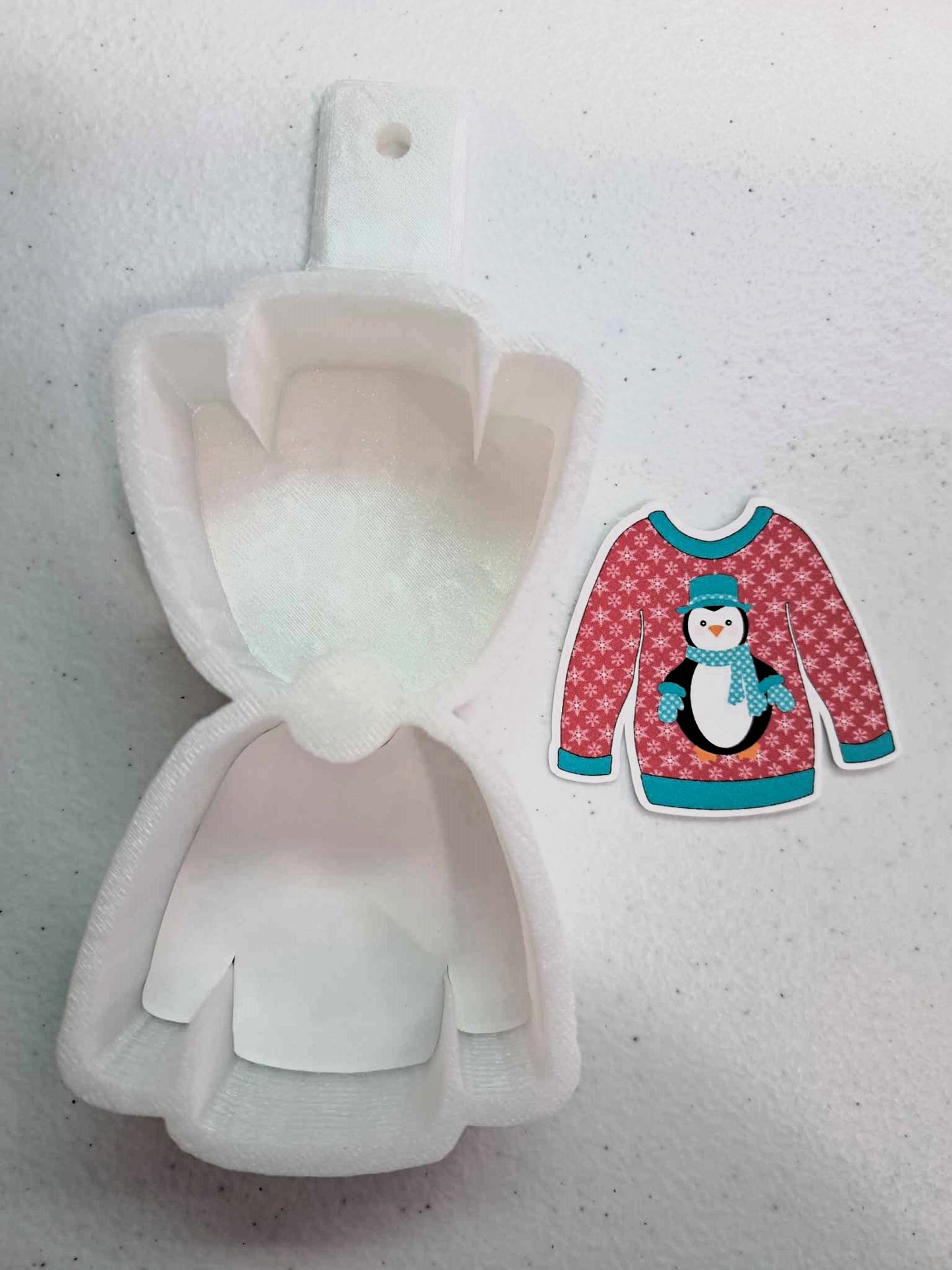 VENT CLIP: Ugly Christmas Sweater Two Cavity -Small Vent Clip Size Cardstock Silicone Mold, Aroma Bead Molds, Premium Cardstock Images