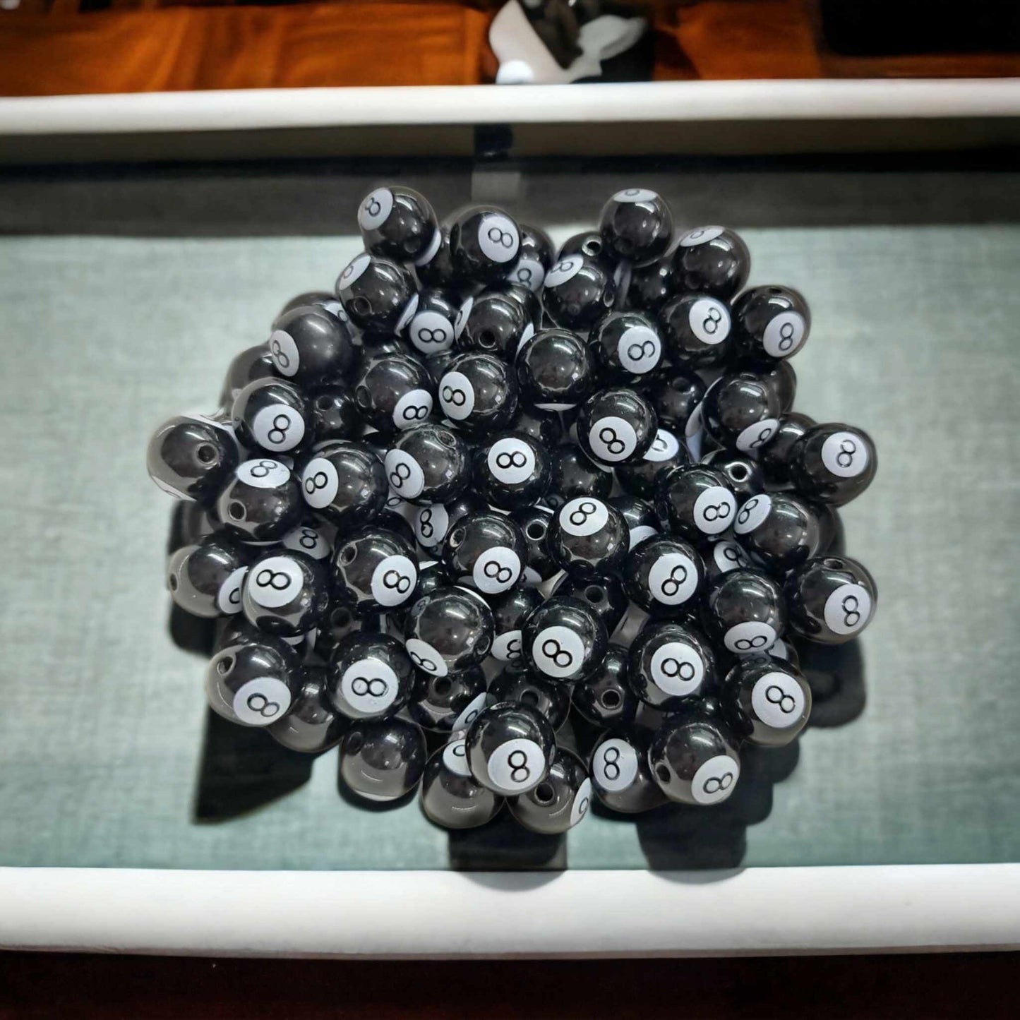 Pool: 8 Ball - 12mm Silicone Bubblegum Beads - 1018