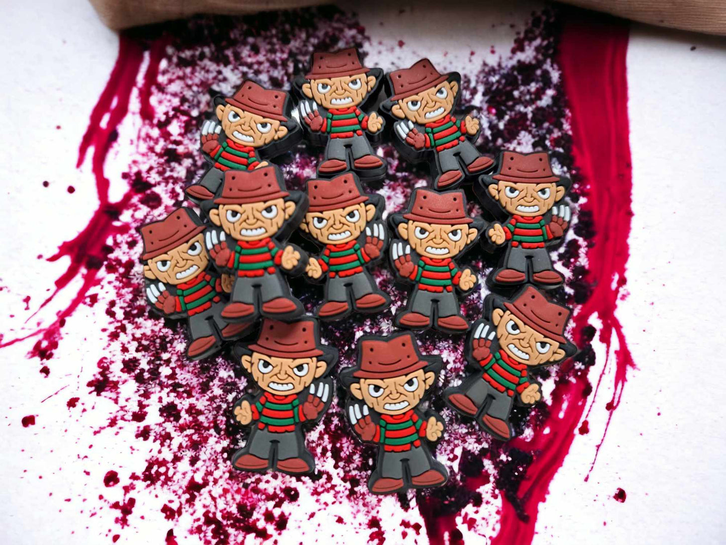 Freddy/Nightmare on Elm Street/Horror Movie (Brown Hat) Style 1 Silicone Focal Bead 0009