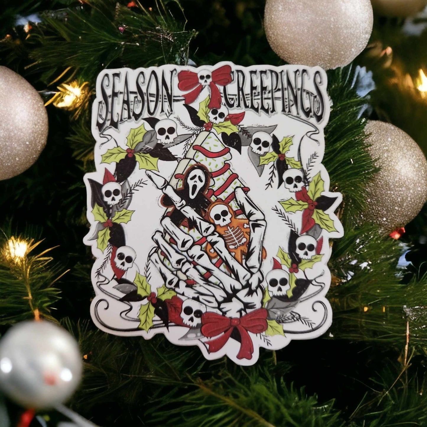 Season Creepings: Hand holding Snack Cake & Cookie, Skeleton Cardstock Silicone Mold, Aroma Bead Molds, Premium Cardstock Images