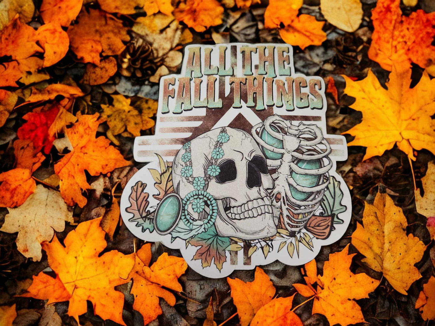 All the Fall Things: Skull and Turquoise Jewelry Western Cardstock Silicone Mold, Aroma Bead Molds, Premium Cardstock Images