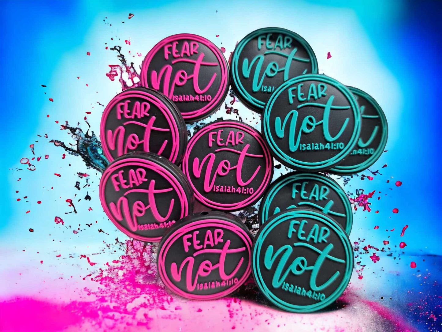 Fear Not Isaiah 41:10 Silicone Focal Bead - 0250
