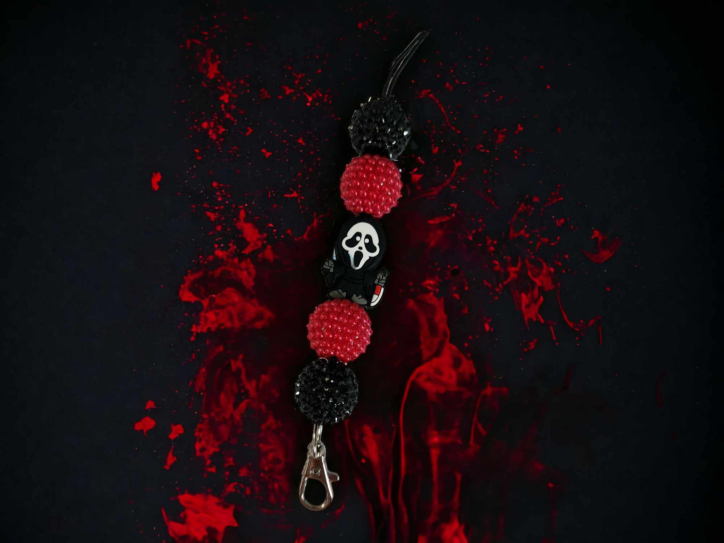 Ghostface/Halloween/Scream with Knife Horror Movie Silicone Focal Bead - 0002