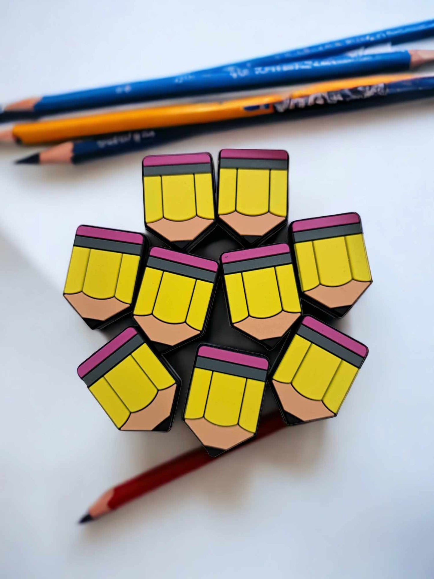 Yellow Pencil Silicone Focal Bead - 0346