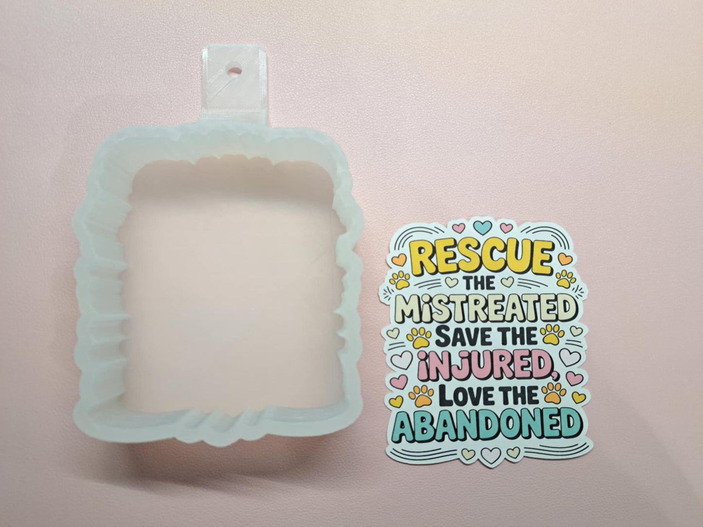 Rescue Save Love Cardstock Silicone Mold, Aroma Bead Molds, Premium Cardstock Images