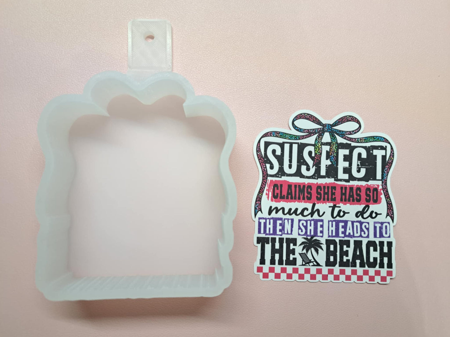 Suspect Claims Then Heads To The Beach Cardstock Silicone Mold, Aroma Bead Molds, Premium Cardstock Images