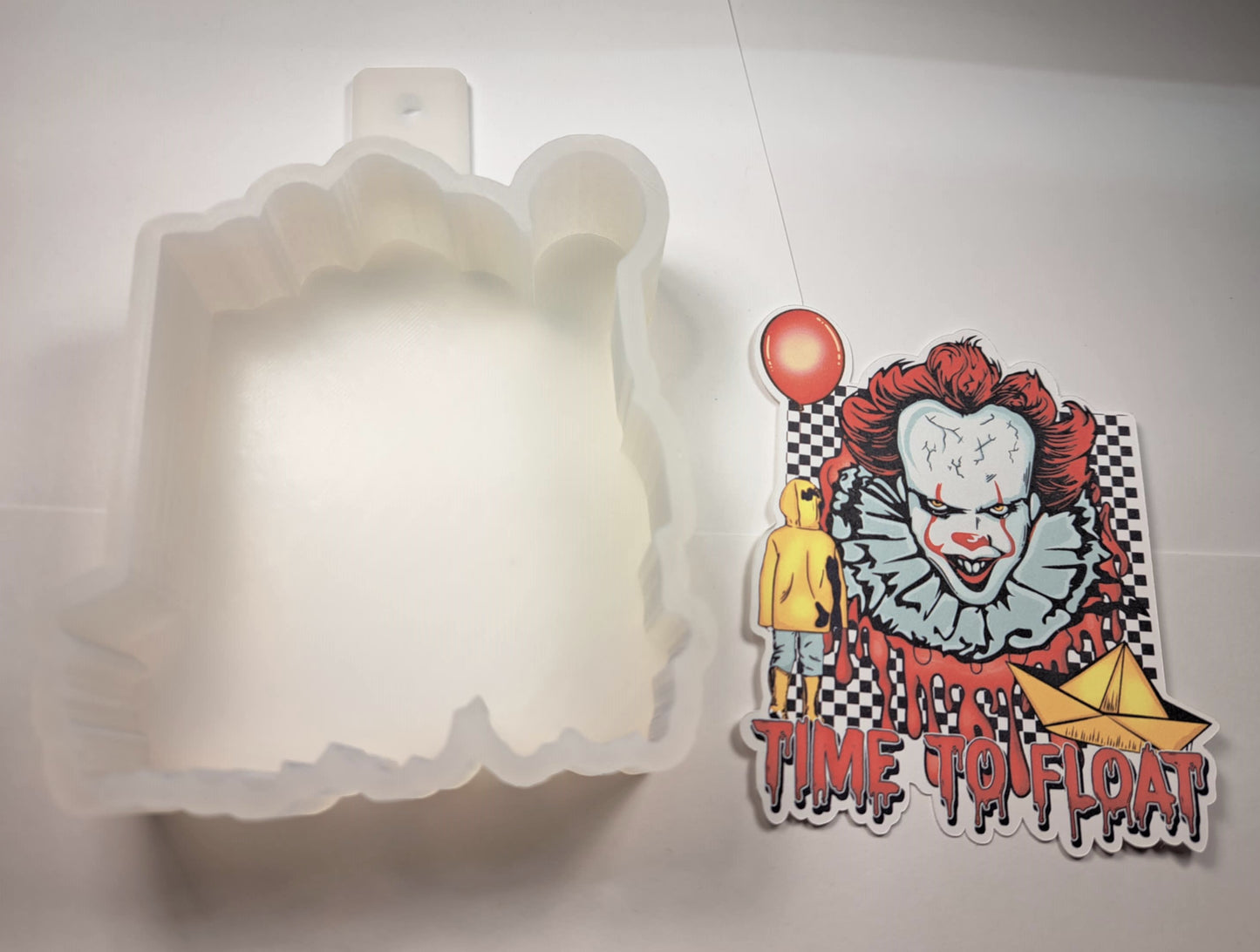 Time to Float Killer Clown: Pennywise Clown - IT Horror Movie Inspired Cardstock Silicone Mold, Aroma Bead Molds