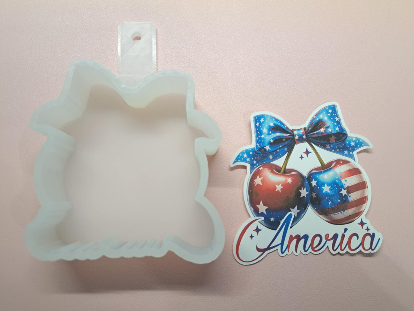 American Flag Cherries Cardstock Silicone Mold, Aroma Bead Molds, Premium Cardstock