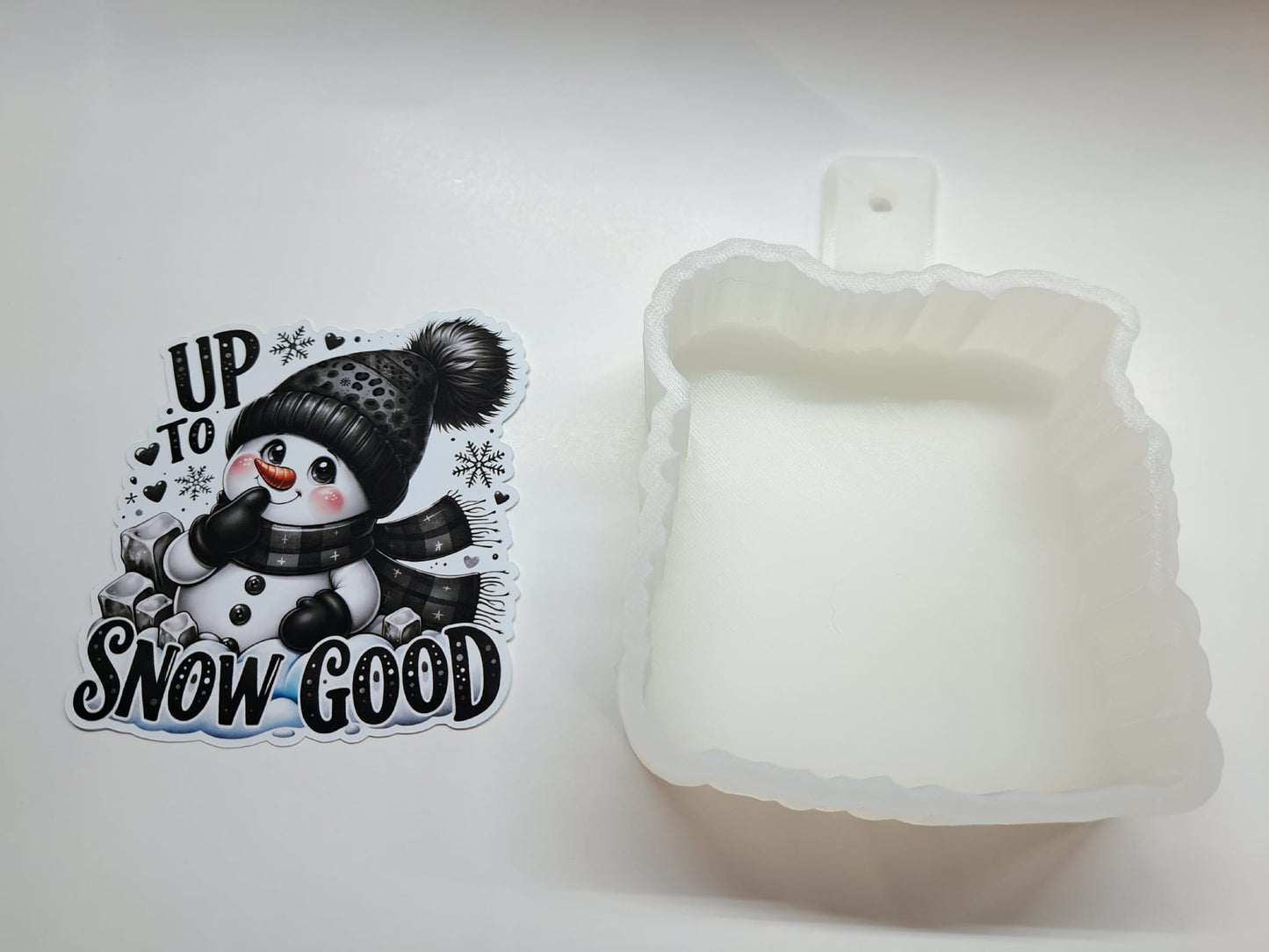 Up To Snow Good Snowman Cardstock Silicone Mold, Aroma Bead Molds, Car Freshies, Premium Cardstock Images