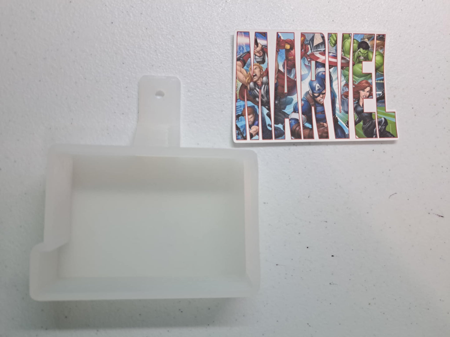 Marvel Logo Cardstock Silicone Mold, Aroma Bead Molds, Premium Cardstock Images