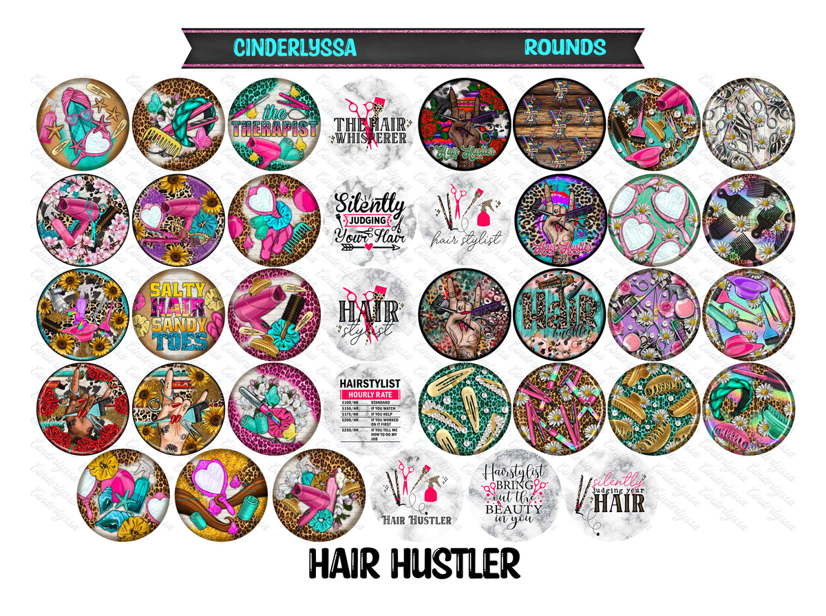 3 inch Round Hair Hustler Cardstock Only for freshies -NO MOLD: for Aroma Bead Molds, Premium Cardstock Images