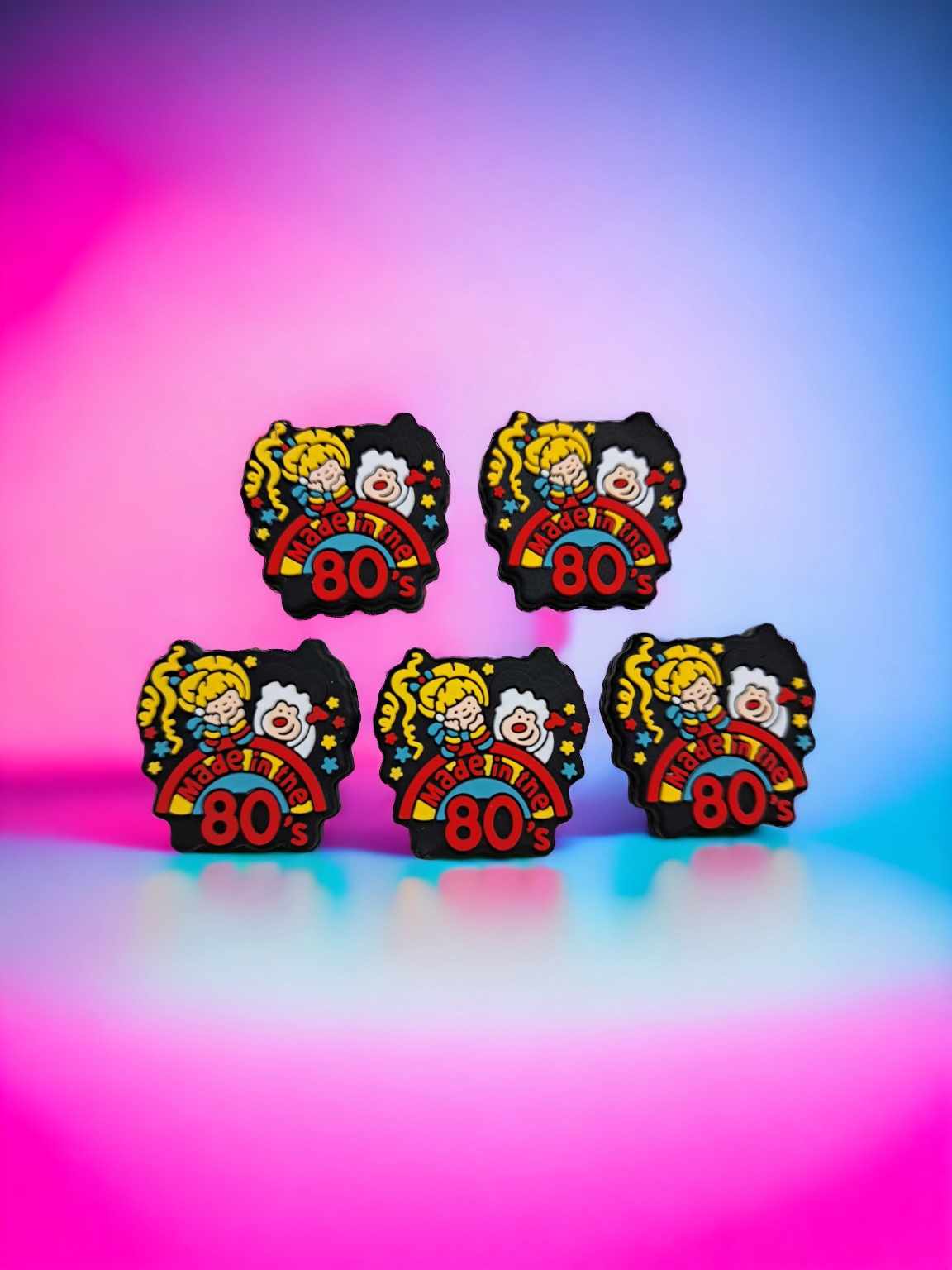 Made in the 80s: Style 1 Rainbow Bright and Friend Silicone Focal Bead - 0543