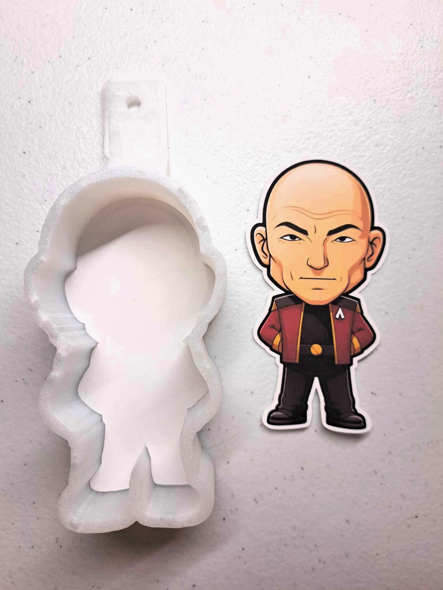 Star Trek Chibi: Jean-Luc Picard Cardstock Silicone Mold, Aroma Bead Molds, Premium Cardstock Images
