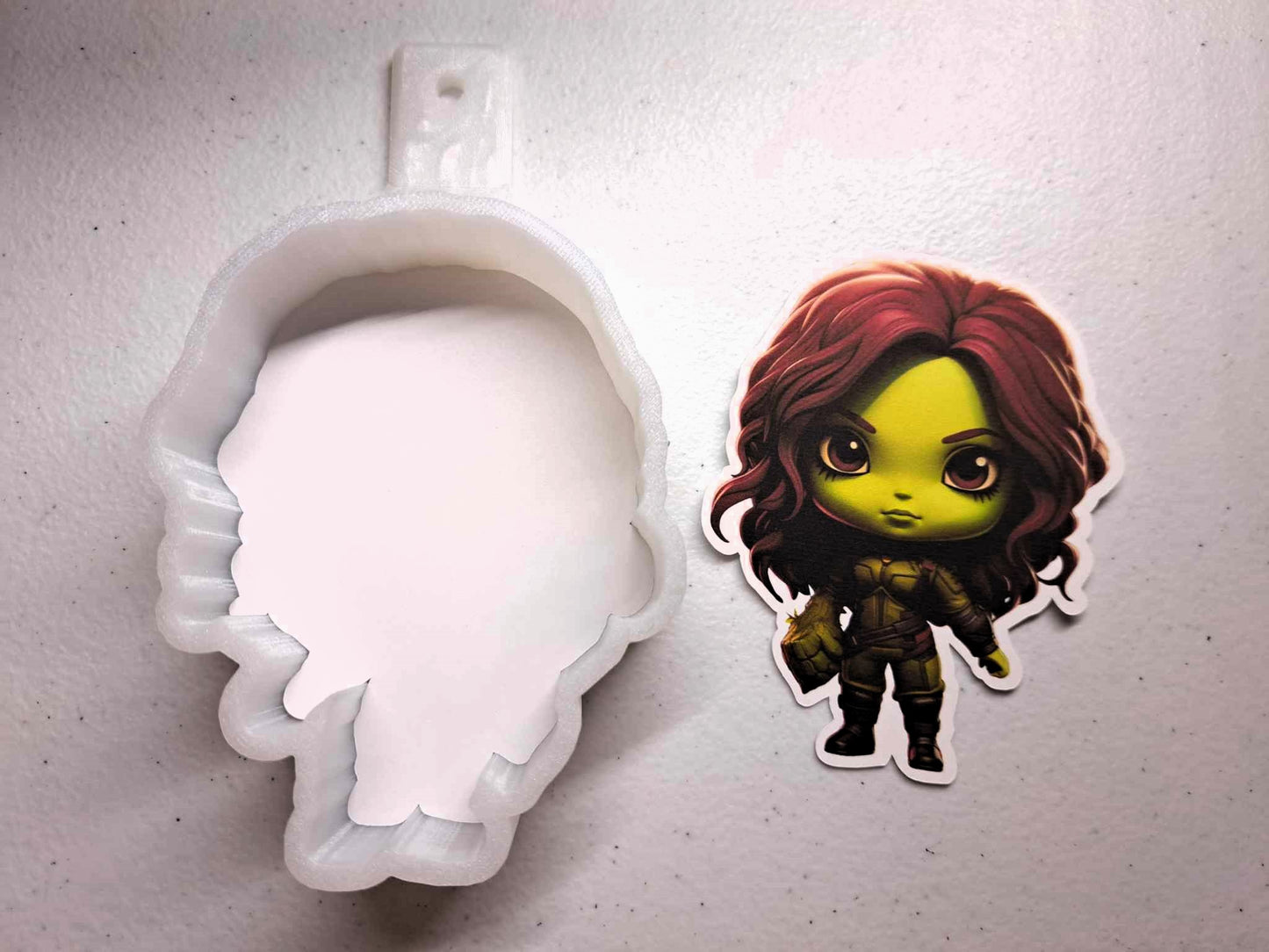 Gamora Chibi: Guardians Galaxy, Assassin, Thanos Daughter Cardstock Silicone Mold, Aroma Bead Molds, Premium Cardstock Images