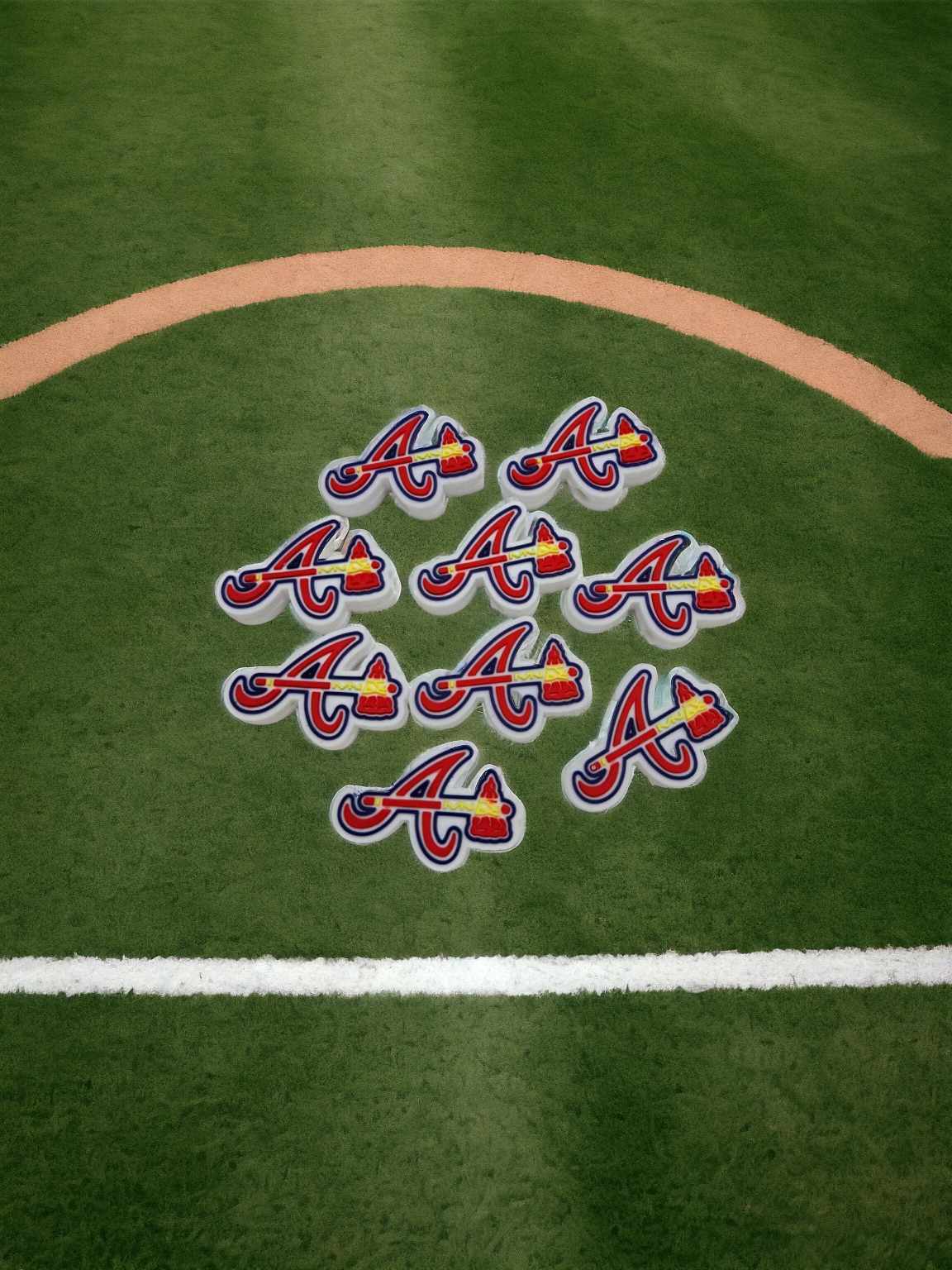 Atlanta Braves: A with Tomahawk Logo MLB Silicone Focal Bead