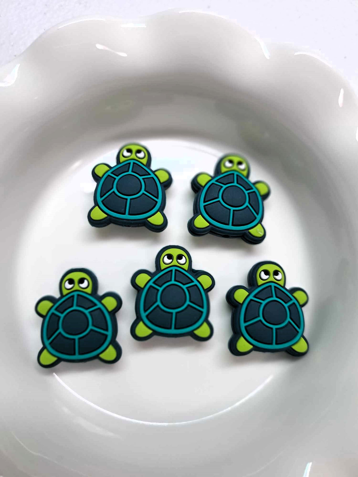 Turtle: Style 1 (Small Green) Silicone Focal Bead - 0652