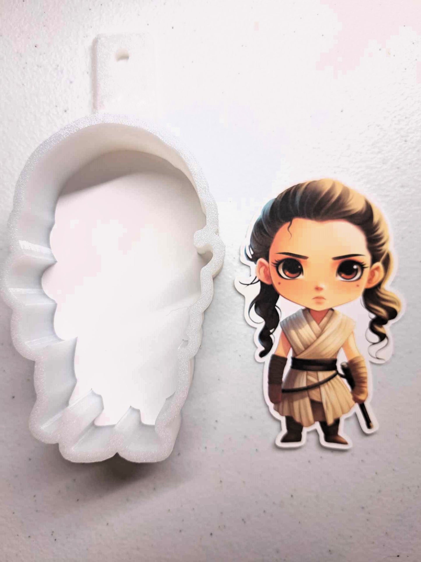 Star Wars Rey Chibi Cardstock Silicone Mold, Aroma Bead Molds, Premium Cardstock Images