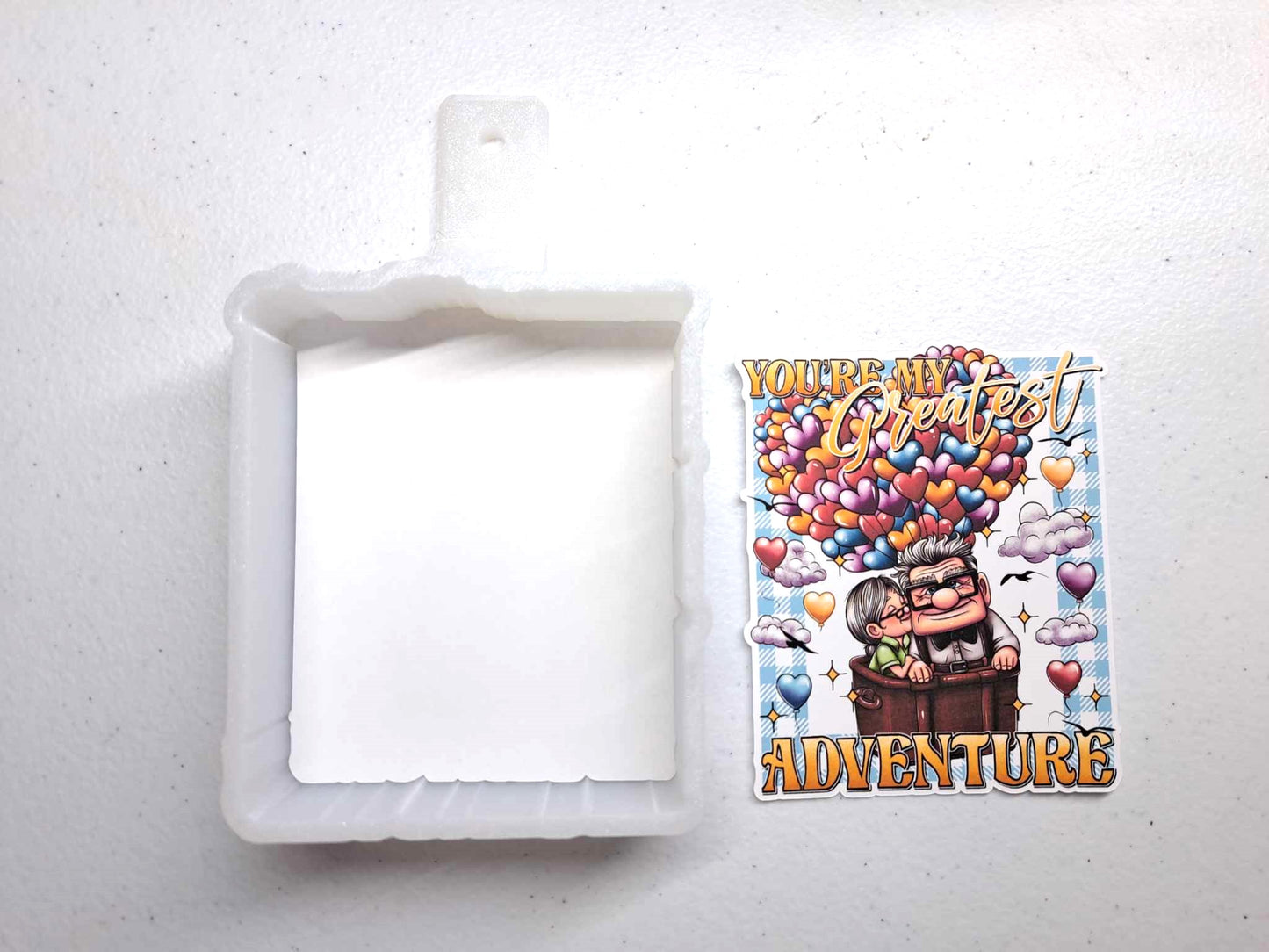 Up's Carl & Ellie: You're My Greatest Adventure Balloon Hearts Cardstock Silicone Mold, Aroma Bead Molds, Premium Cardstock Images