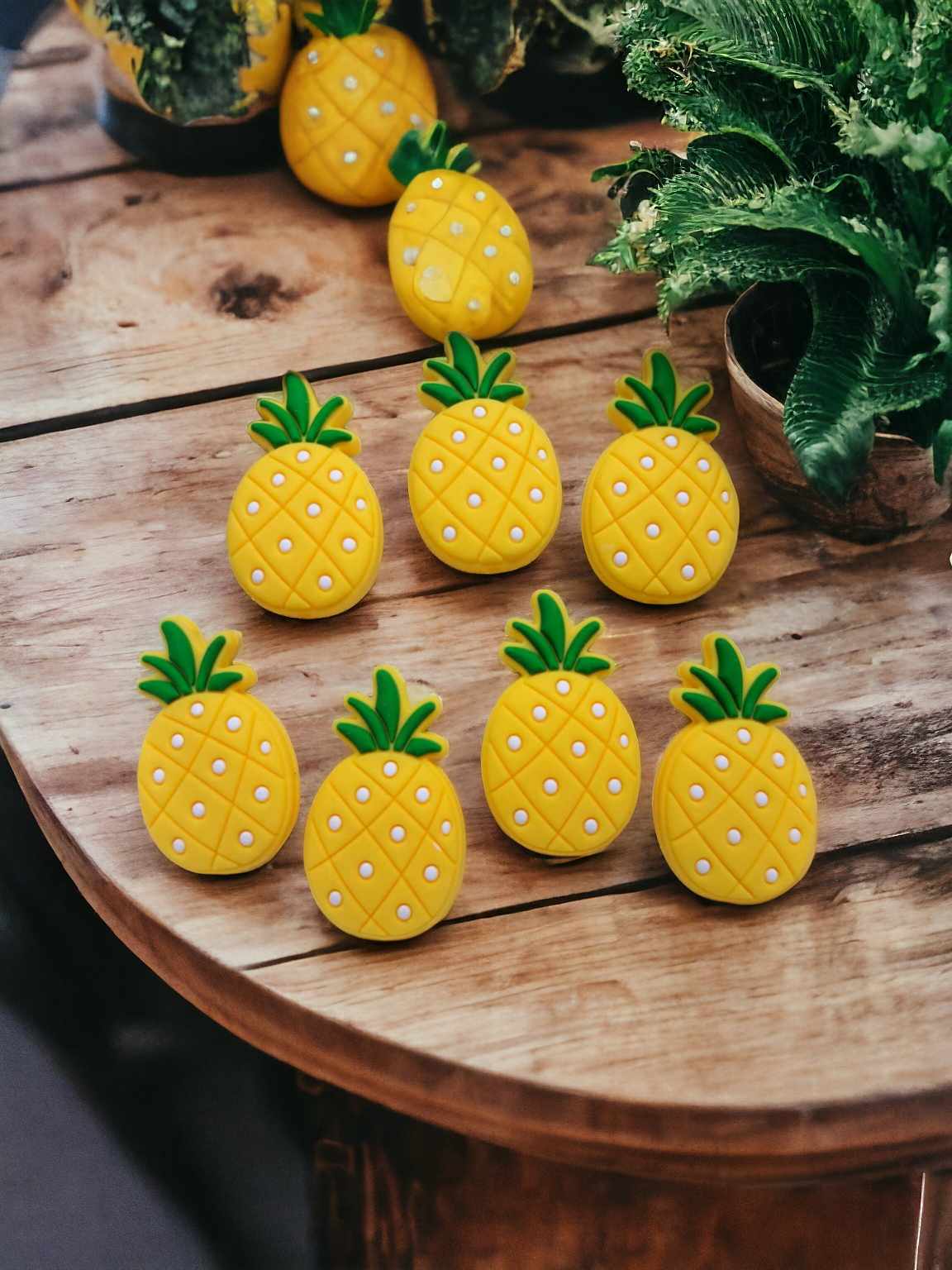 Yellow Pineapple Silicone Focal Bead - 0731