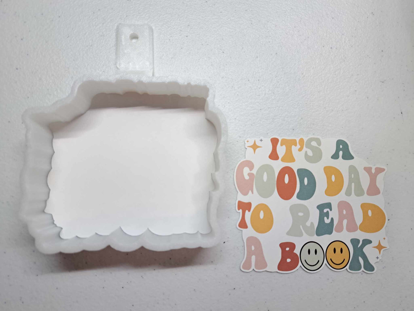 Retro: Good day to read a Book, ereader, book series Cardstock Silicone Mold, Aroma Bead Molds, Premium Cardstock Images