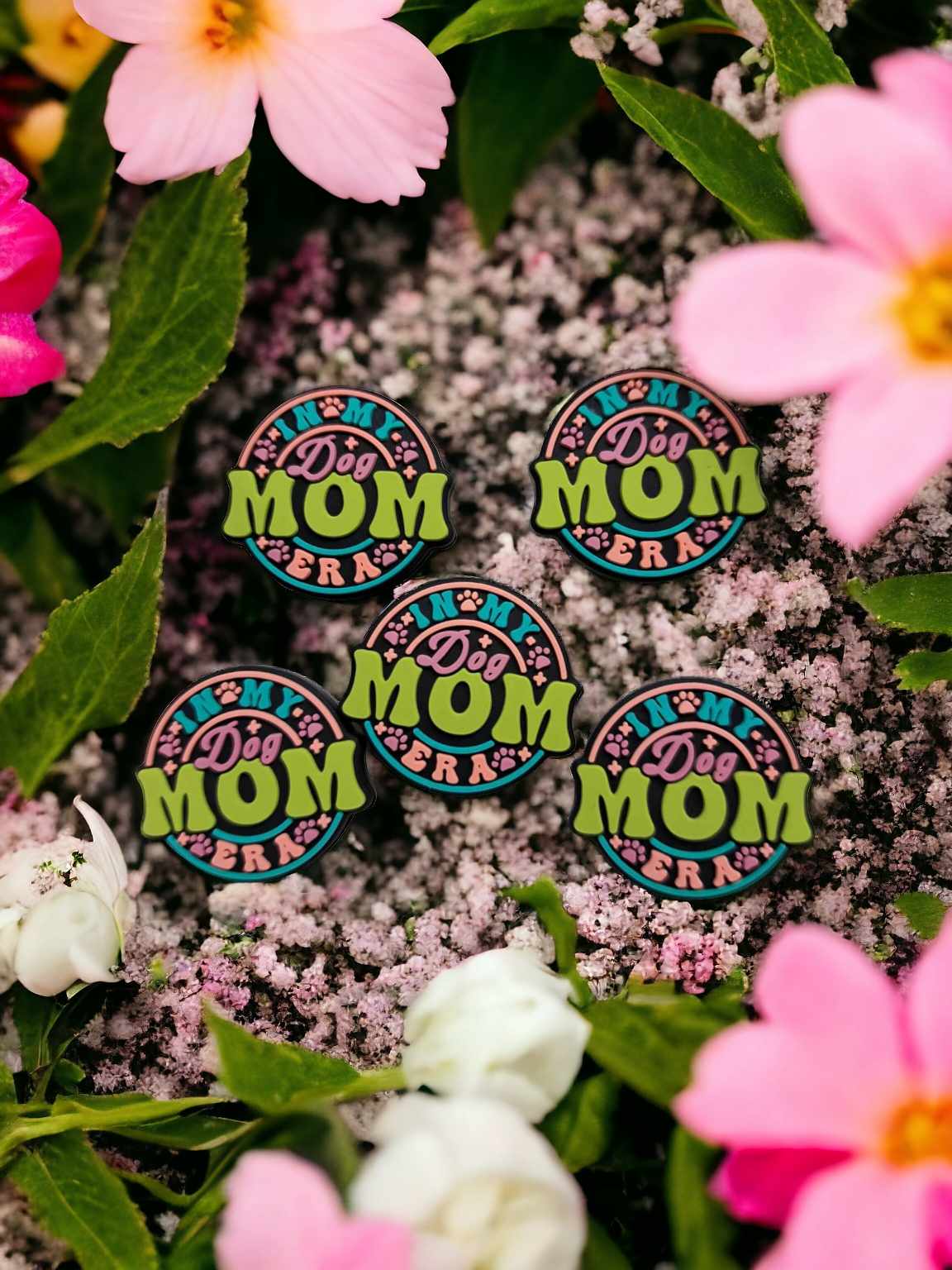 In my Dog Mom Era Round Silicone Focal Bead - 0745