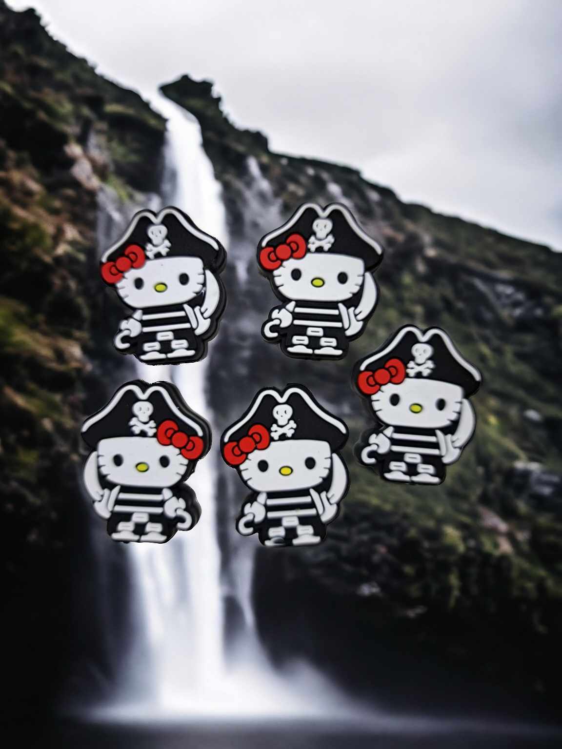 Pirate Hello Kitty Full Body Silicone Focal Bead - 0761