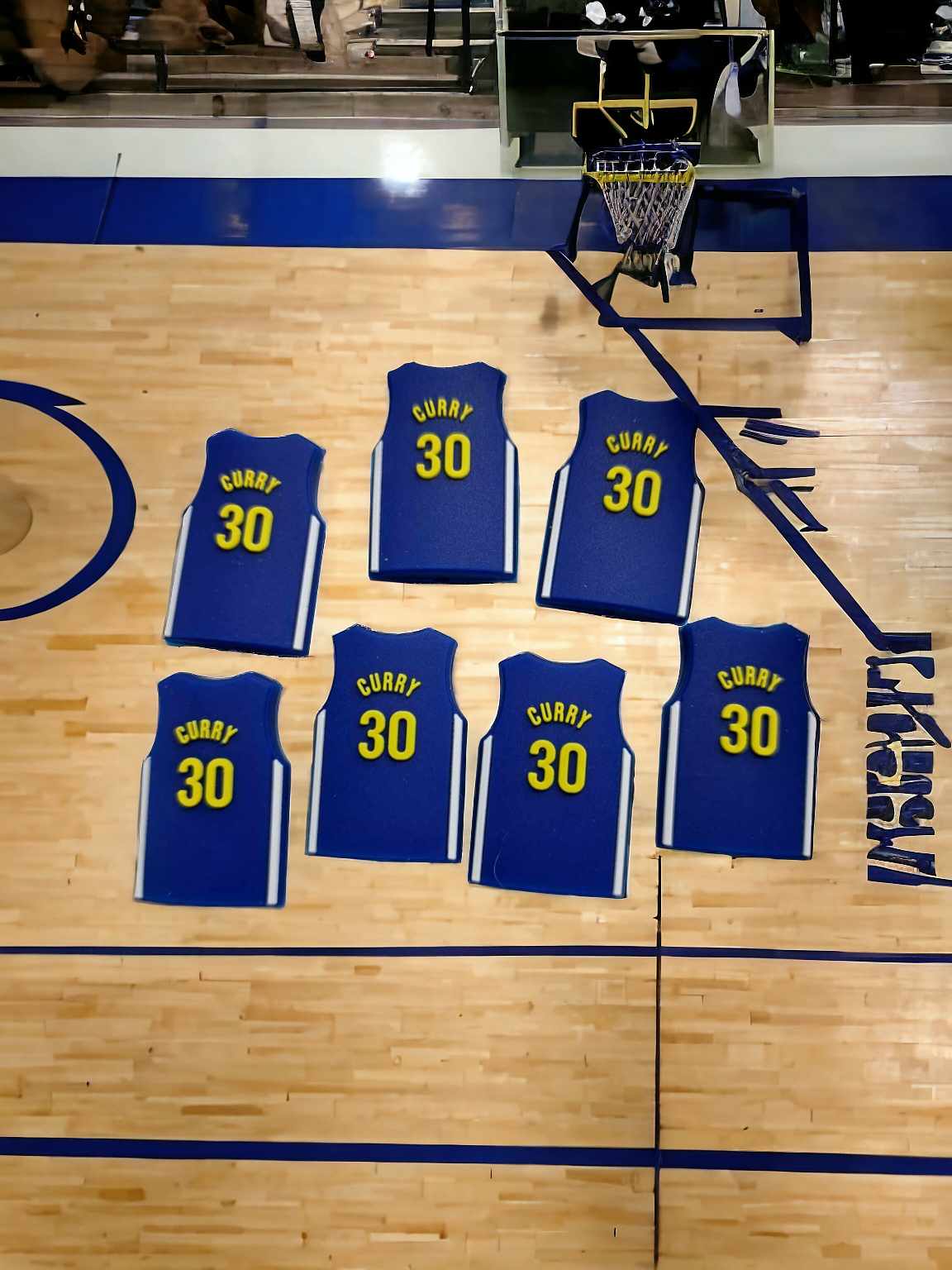 Curry 30 Basketball Blue Jersey Logo Silicone Focal Bead - 0851