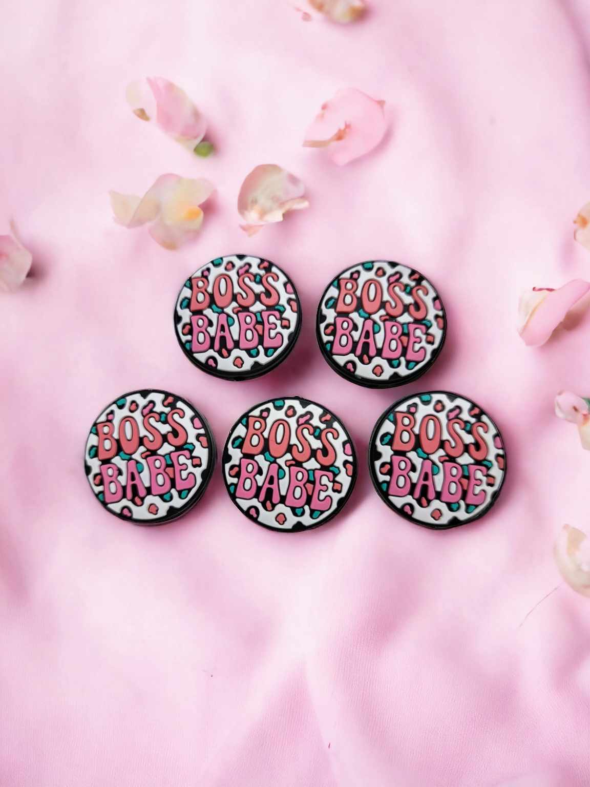 Boss Babe Round Colorful Silicone Focal Bead - 0801