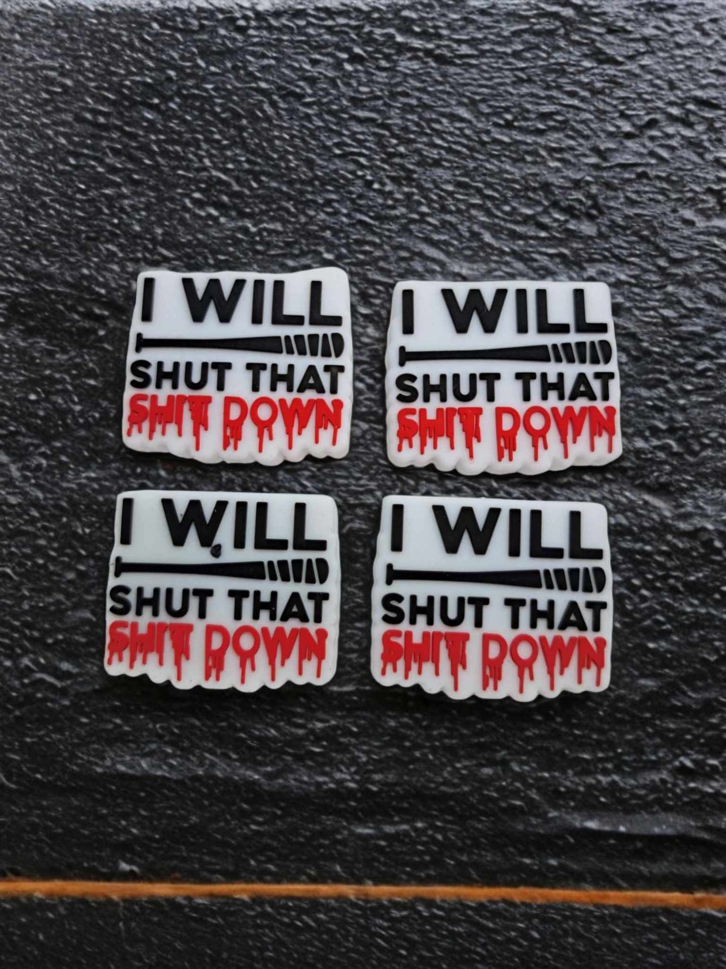 I Will Shut that Shit Down: Walking Dead Bat Focal Bead - 0841