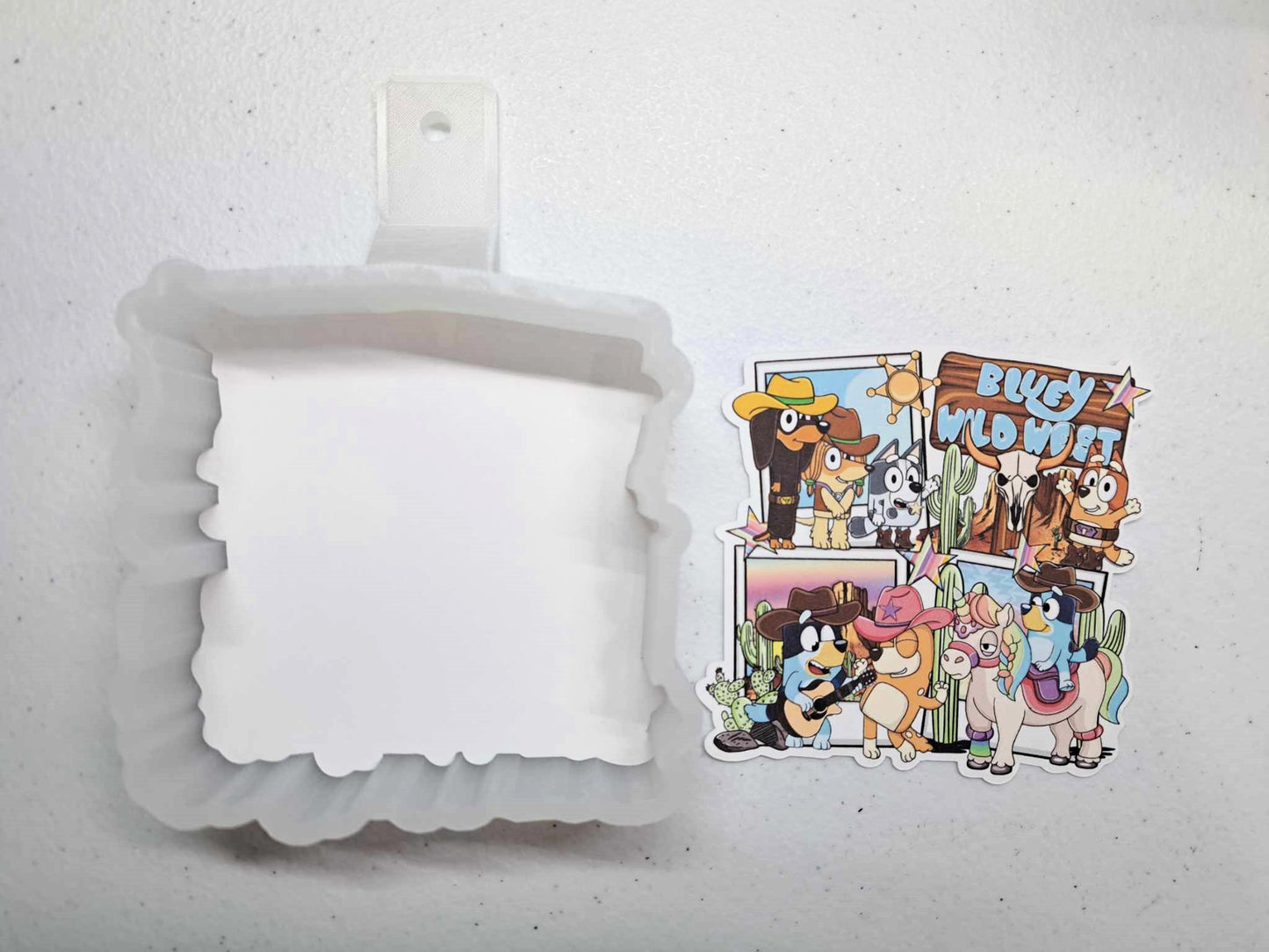 Bluey Wild West: Polaroid Picture Collage Cardstock Silicone Mold, for Aroma Bead Molds,Premium Cardstock Images